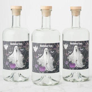Hallows'  Eve Ghost Liquor Bottle Label