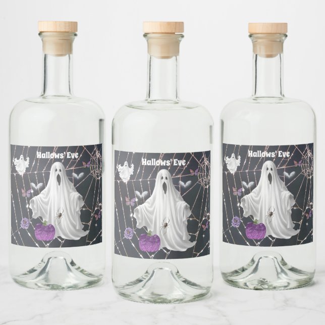 Hallows'  Eve Ghost Liquor Bottle Label (Bottles)