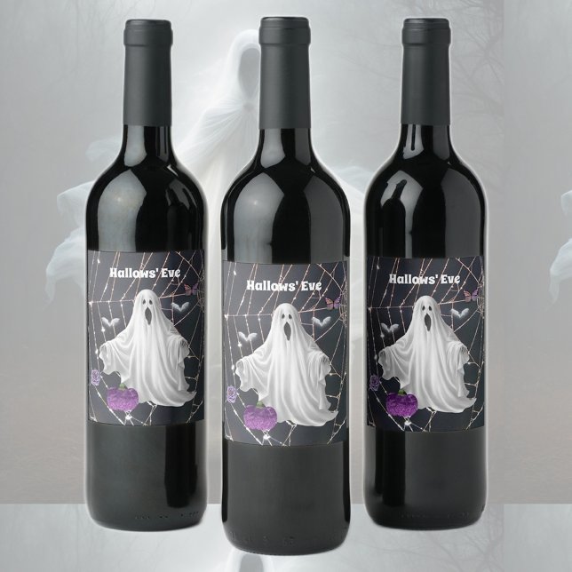 Hallows'  Eve Ghost Wine Label (Creator Uploaded)
