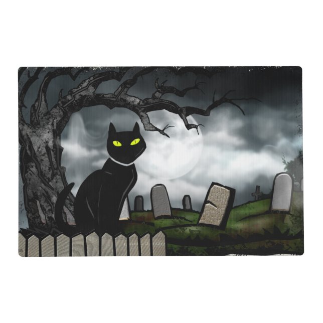 Hallows Graveyard Halloween Placemat (Front)