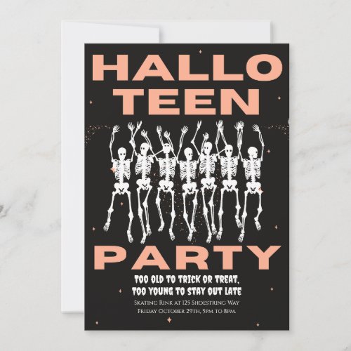 HallowTeen Party Halloween Party for Teens Invitation