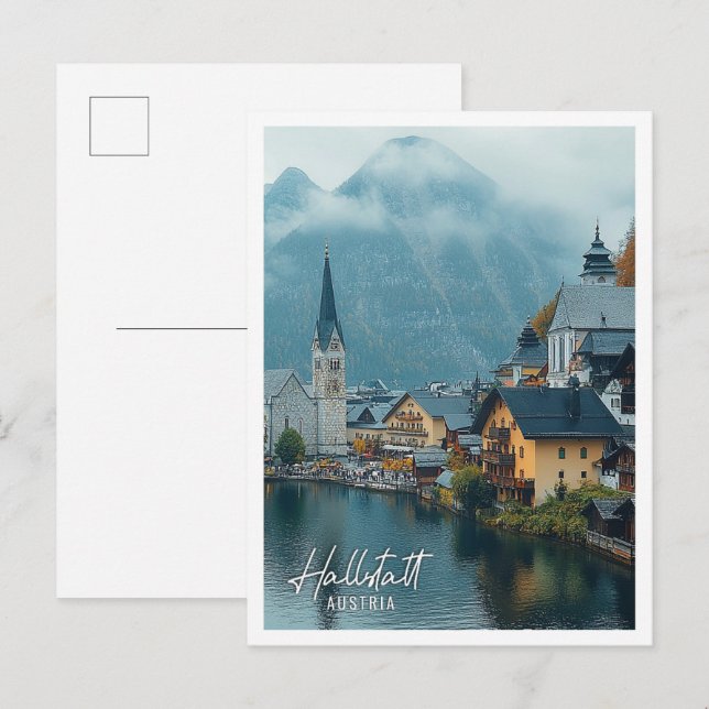 Hallstatt Austria Beautiful Tourist Place Postcard (Front/Back)