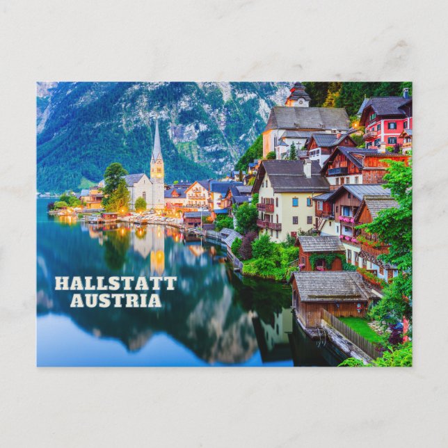 Hallstatt, Austria Mountain Lake View Postcard (Front)