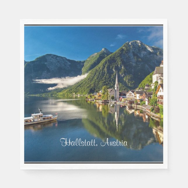 Hallstatt, Austria scenic photograph Napkins (Front)