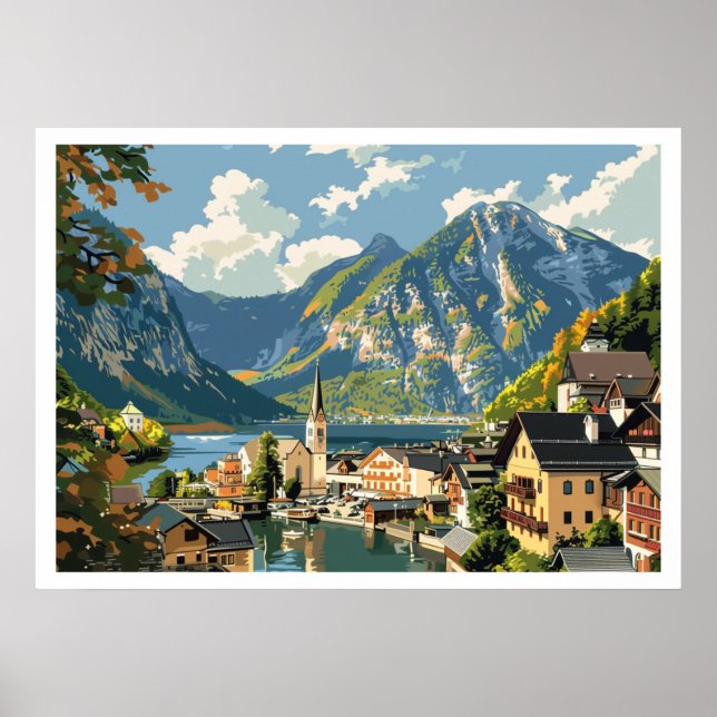 Hallstatt, Austria Vintage Poster (Front)
