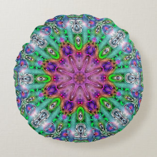Hallucinogen Solstice Mandala Round Pillow