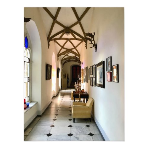 Hallway at Pchau Castle in Machern Germany Photo Print