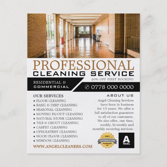 Hallway Floor, Cleaning Service Advertising Flyer
