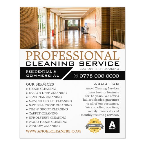 Hallway Floor Cleaning Service Advertising Flyer