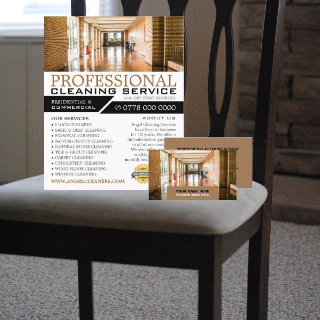 Hallway Floor, Cleaning Service Business Card (Creator Uploaded)