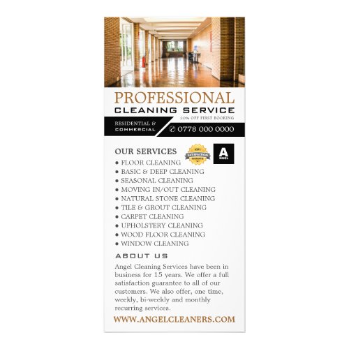 Hallway Floor Cleaning Service Price List Rack Card