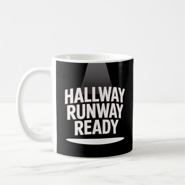 Hallway Runway Ready Sassy Bold School Girl Coffee Mug (Left)