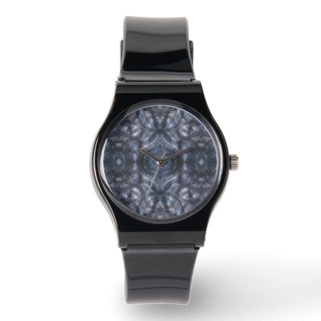 Hallways Blue Abstract Watercolor Art Watch (Front)