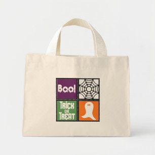 Hallween Design with Trick or Treat, Boo and Ghost Mini Tote Bag
