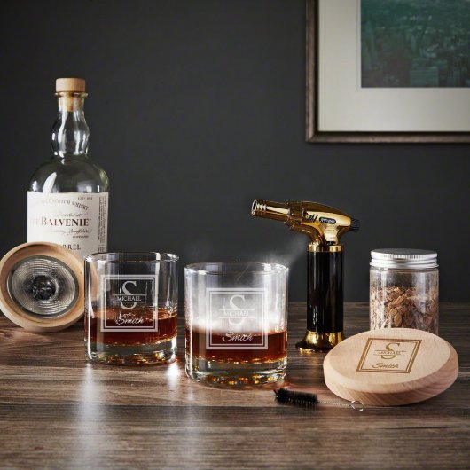 Halo Cocktail Smoker Set w/ Unique Buckman Glasses (Front)