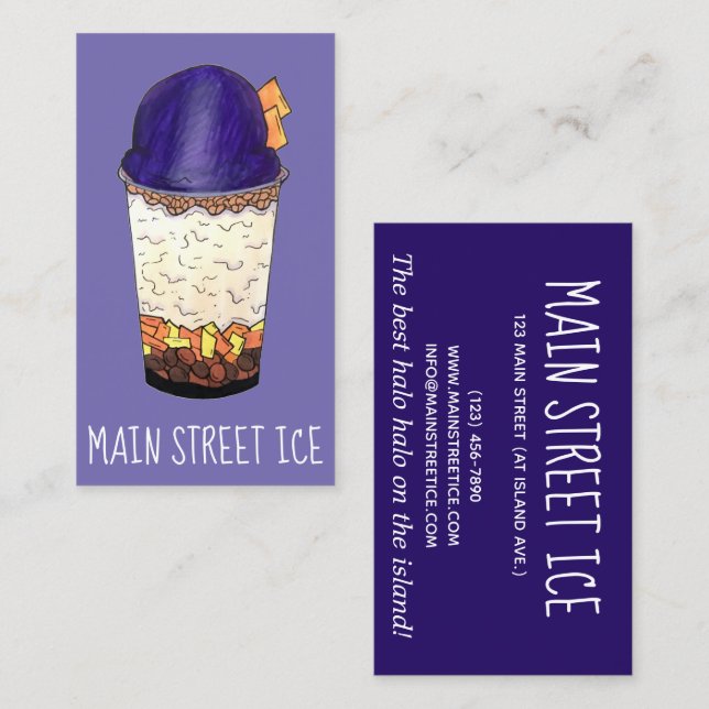 Halo-Halo (Haluhalo) Filipino Hawaiian Shave Ice Business Card (Front/Back)