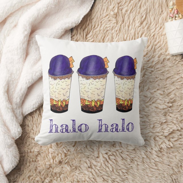 Halo-Halo (Haluhalo) Filipino Hawaiian Shave Ice Throw Pillow (Blanket)