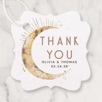Halo Moon Celestial Mystical White Thank You Favor Tags by lovelywow at Zazzle