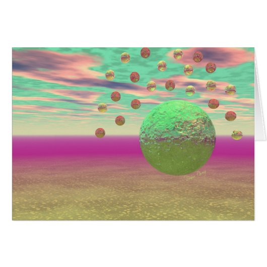 Halo of Moons, Abstract Colorful Cosmos Cards (Front Horizontal)