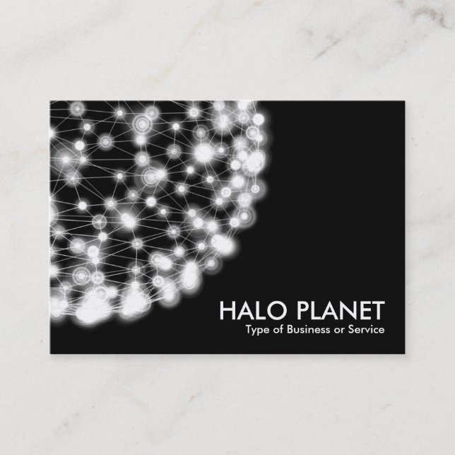 Halo Planet - Black Business Card (Front)