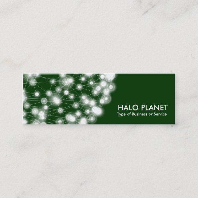 Halo Planet - Dark Green Mini Business Card (Front)