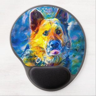 Halo:  Portrait of a German Shepherd  Gel Mouse Pad