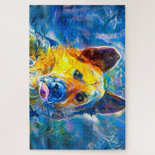 Halo: Portrait of a German Shepherd Jigsaw Puzzle