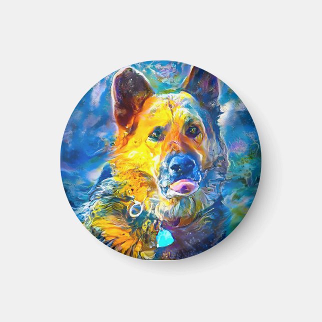 Halo:  Portrait of a German Shepherd  Magnet (Front)