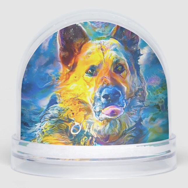 Halo:  Portrait of a German Shepherd  Snow Globe (Front)