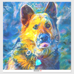 Halo: Portrait of a German Shepherd Sticker