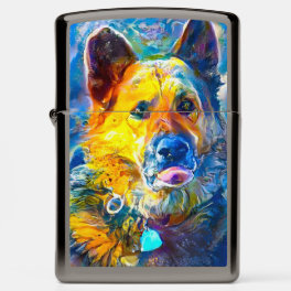 Halo: Portrait of a German Shepherd Zippo Lighter