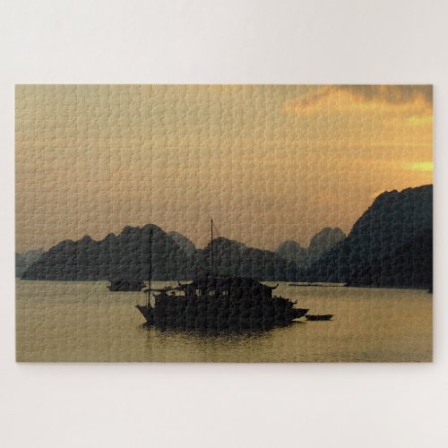Halong Bay Sunset  Vietnam Ladscapes Asia Jigsaw Puzzle