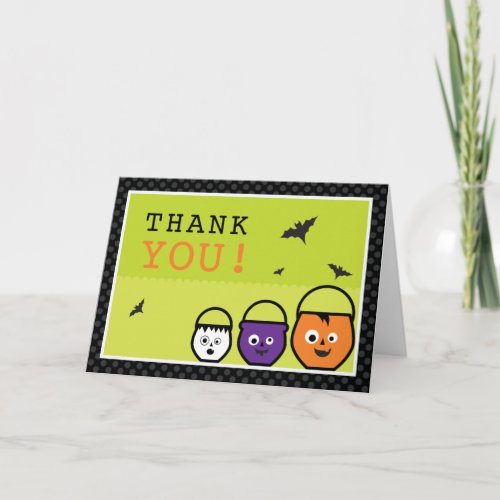 Haloween Candy Pails  Thank You Card