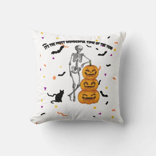 Haloween Its the most wonderful time  Throw Pillow