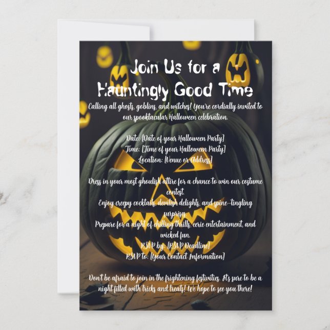 Haloween Pumpkins Invitation (Front)