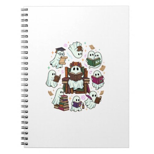 Haloween Reading Ghosts Stacked Books Floral Crown