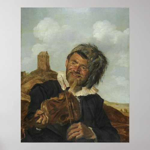 Hals _ Man Playing The Violin In A Dune Landscape Poster