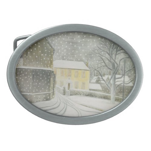 Halstead Road in Snow by Eric Ravilious Belt Buckle