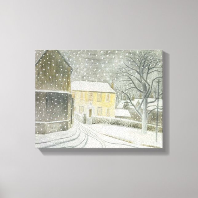 Halstead Road in Snow (by Eric Ravilious) Canvas Print (Front)