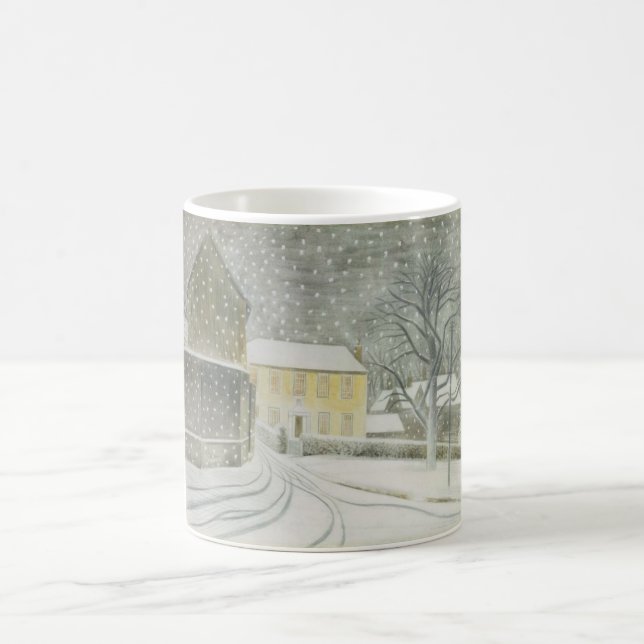 Halstead Road in Snow (by Eric Ravilious) Coffee Mug (Center)