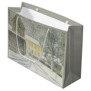 Halstead Road in Snow (by Eric Ravilious) Large Gift Bag