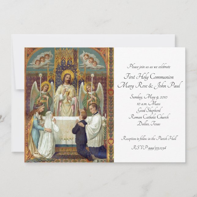 Halt in Awe First Communion Invitation (Front)