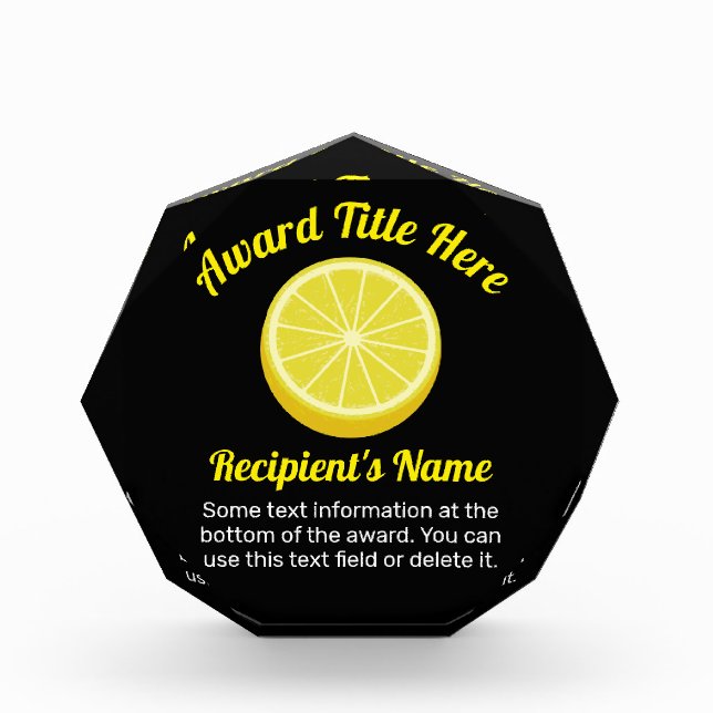 Halve Lemon Acrylic Award (Front)
