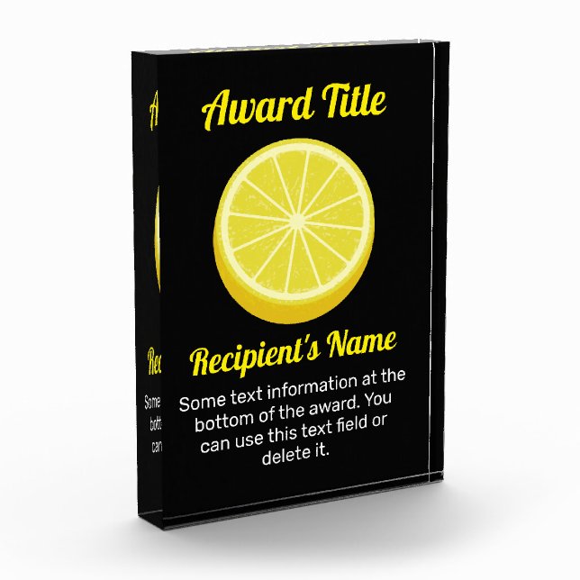 Halve Lemon Acrylic Award (Left)