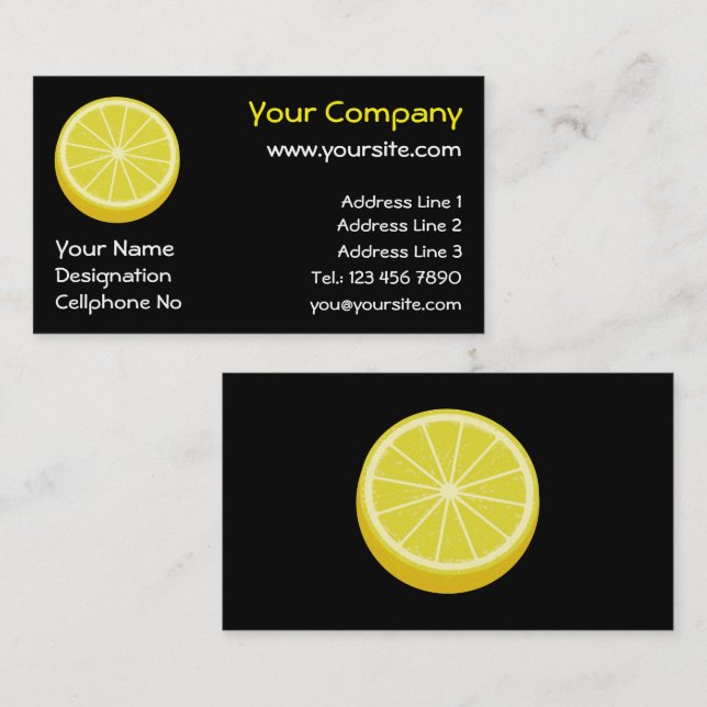 Halve Lemon Business Card (Front/Back)