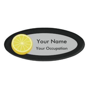 Halve Lemon Name Tag