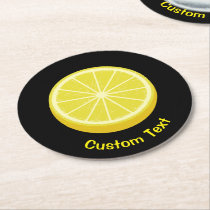 Halve Lemon Round Paper Coaster