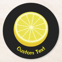 Halve Lemon Round Paper Coaster