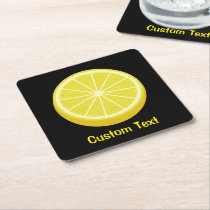 Halve Lemon Square Paper Coaster