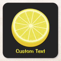Halve Lemon Square Paper Coaster